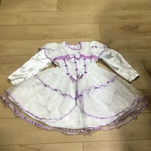 Elegant Kids White and Purple Dress